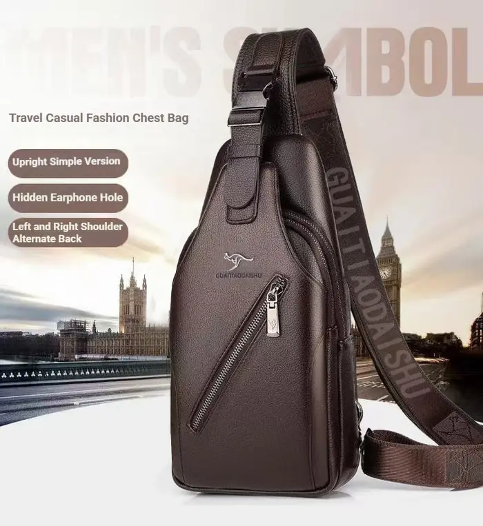 Sac de poitrine en cuir pour hommes