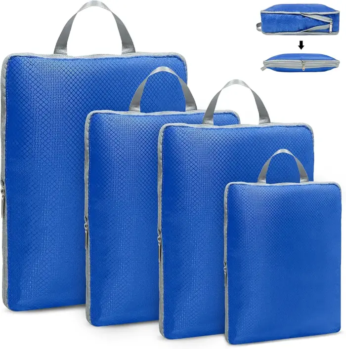 Cubes d'emballage à Compression valise de voyage ensemble d'organisateurs de bagages sac de rangement pliable à
