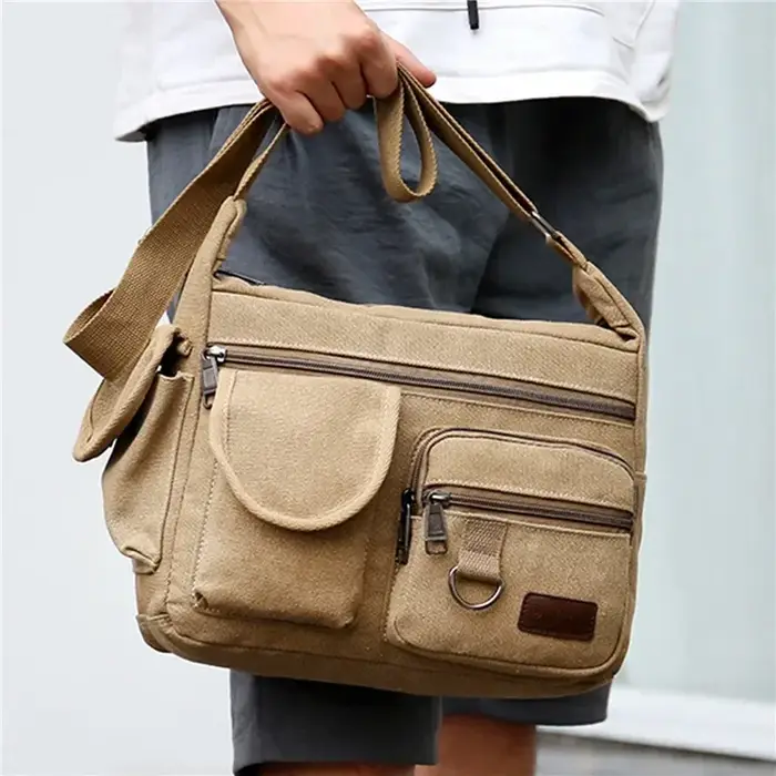 Hommes toile sacs à bandoulière fourre-tout décontracté voyage