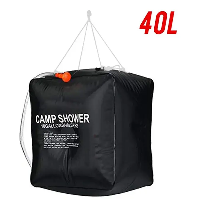 Sac de douche de camping 40L, sacs de stockage d'eau chauffée au soleil pour la randonnée en plein a