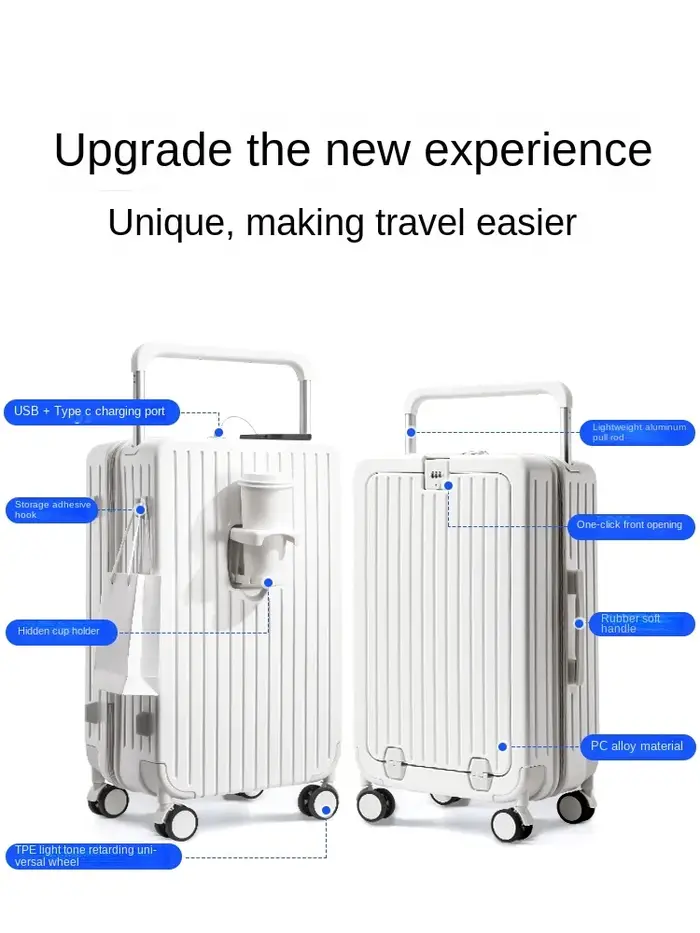 Valise de voyage multifonctionnelle avec porte-gobelet