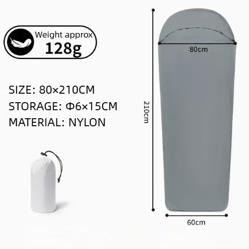 Doublure de sac de couchage ultralégère, portable, douce pour la peau, drap de camping, pour voyage,