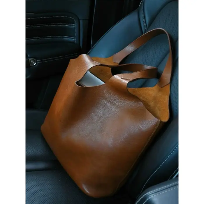 Nouveau sac fourre-tout marron 2026 pour femme, grande capacité, style rétro, sac à bandoulière pour