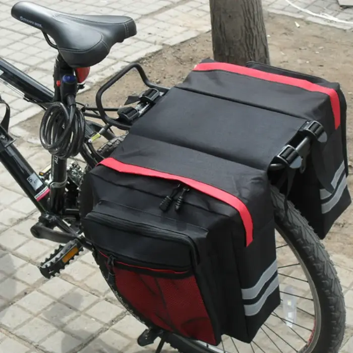 Sac de bagages pour porte-bagages arrière de vélo à double face haute capacité avec sac de voyage durable pour le