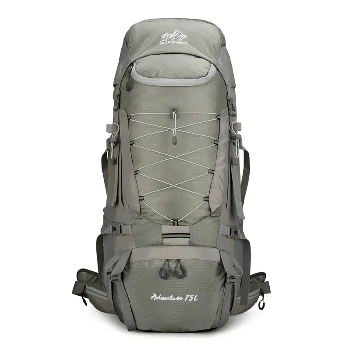 Sac à dos de randonnée 75L avec housse de pluie, sac de montagne multifonctionnel, sac à dos d'extér