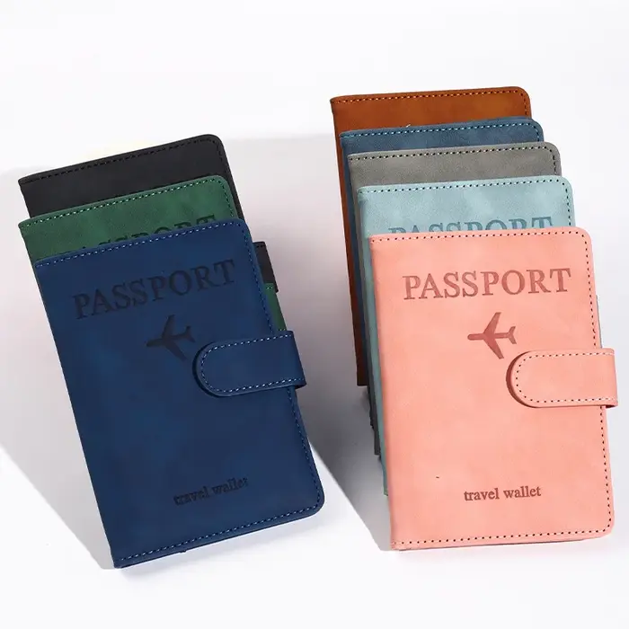 Porte-documents d'affaires Rfid pour le voyage, porte-passeport personnalisé, portefeuille pour carte d'identité et carte bancaire, étui portefeuille, accessoires de voyage