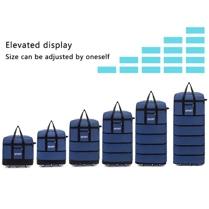 Sac de Voyage Pliable Polyvalent à 5 Couches avec Roues, Bagage Imperméable et Durable de Grande Cap