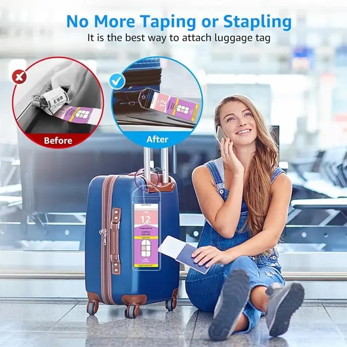 Lot de 6 porte-étiquettes de bagages pour croisière