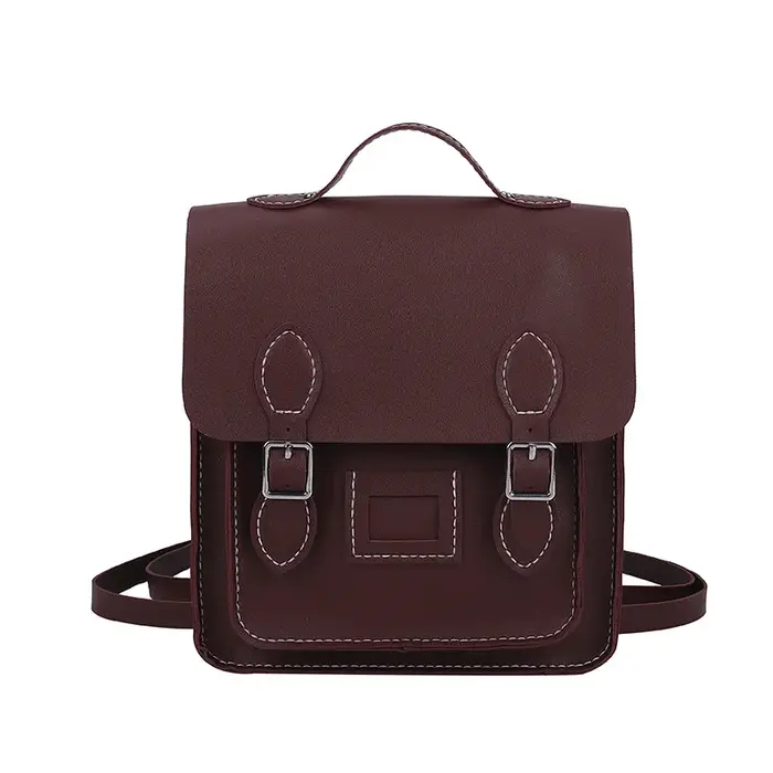 Sac à Dos Vintage Fait à la Main en Cuir PU de Grande Capacité, Ensemble de Sacoches d'Université, C