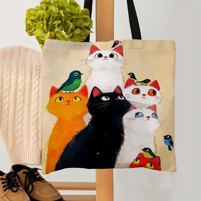 Sacs fourre-tout à motif de chat empilé