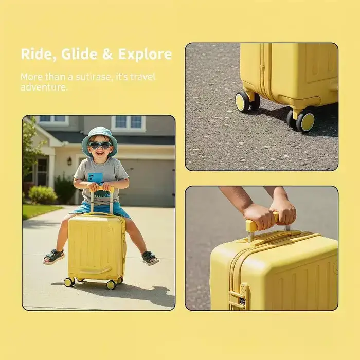 Valise à roulettes pour enfants, 20 pouces, avec serrure à code, portable, pour les courts séjours, cadeau d'anniversaire pour tout-petit, idéale pour les voyages