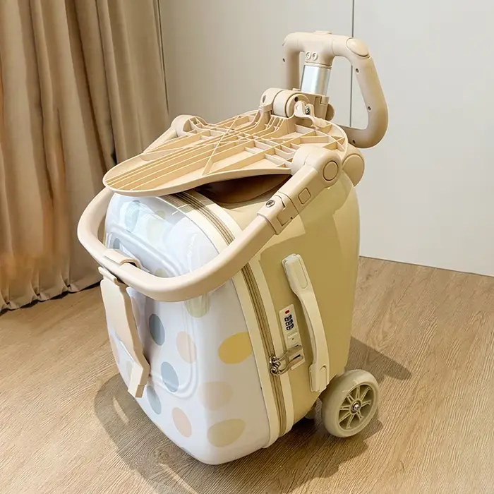Valise de 20 pouces avec siège pour enfant, bagage à roulettes, valise amovible, bagage cabine, valise de voyage, poussette