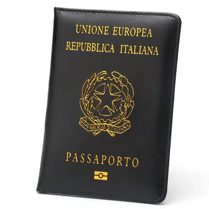 Porte-passeport en cuir italien, classe d'affaires, Clip de billet à la mode, neutre transfrontalier