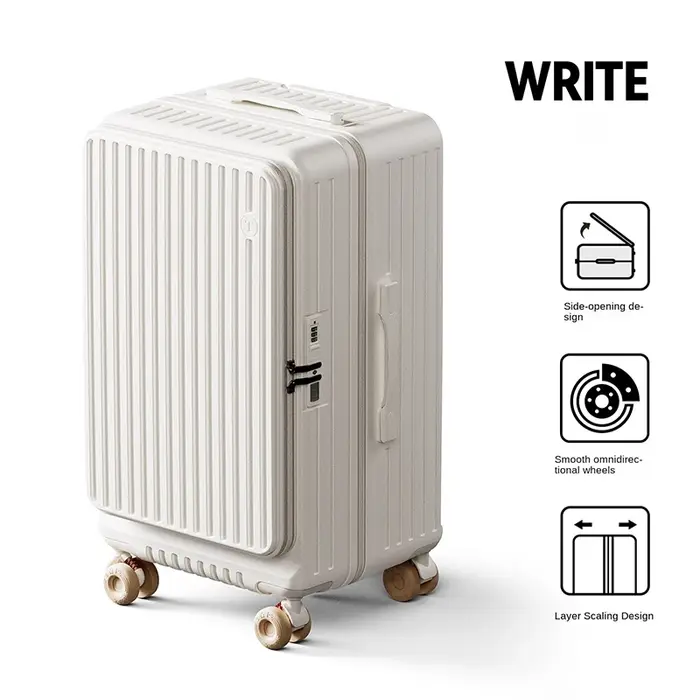 Valise à ouverture latérale et frontale, grande capacité 28/30 pouces, extensible, épaissie, résista