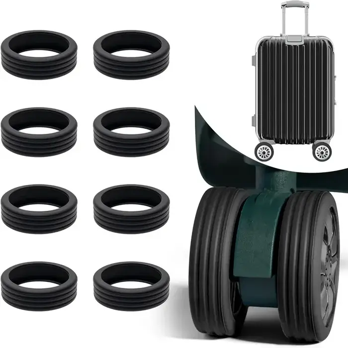 Housse de protection pour roues de valise en silicone de couleur unie