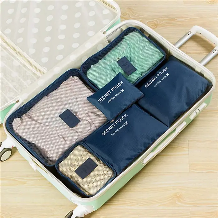 Ensemble de sacs de rangement de voyage A36T-12PCS pour vêtements