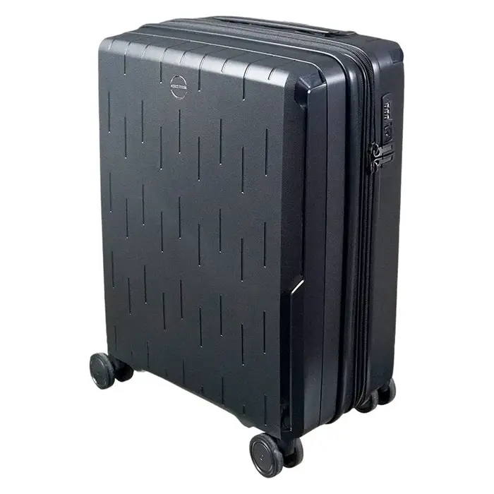 Bagage à main en polypropylène antichoc – Valise rotative extensible avec roues silencieuses et fermeture éclair