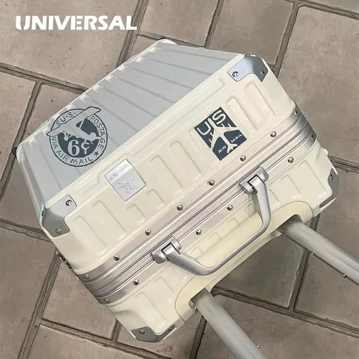 Nouvelle valise à cadre en aluminium ultra-robuste, étui de rangement esthétique, ensemble de bagage