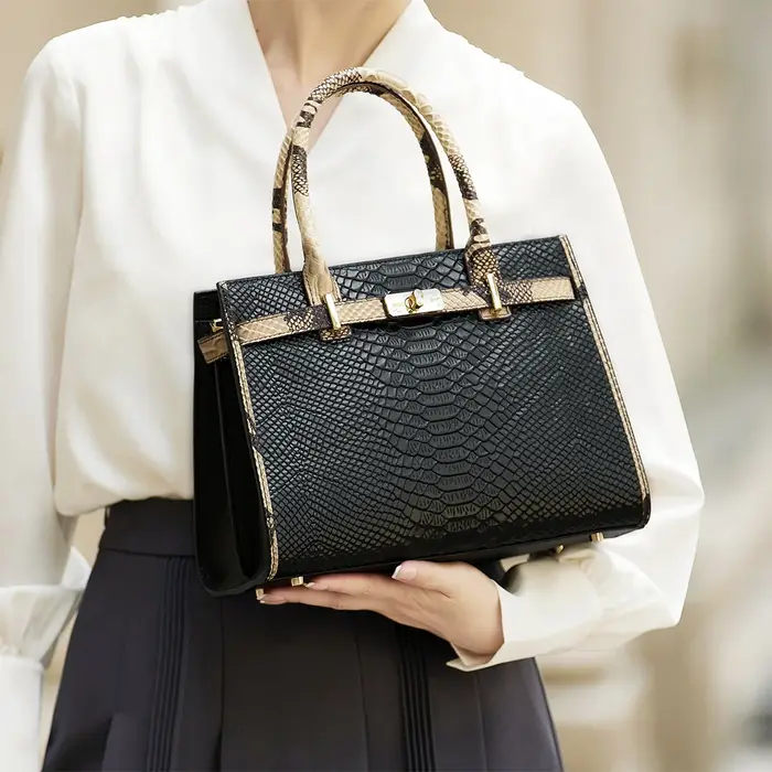 ZOOLER marque chaude 100% en cuir véritable sac à bandoulière unique femmes d'affaires noir motif Animal sacs à main haut de gamme fourre-tout # YC350