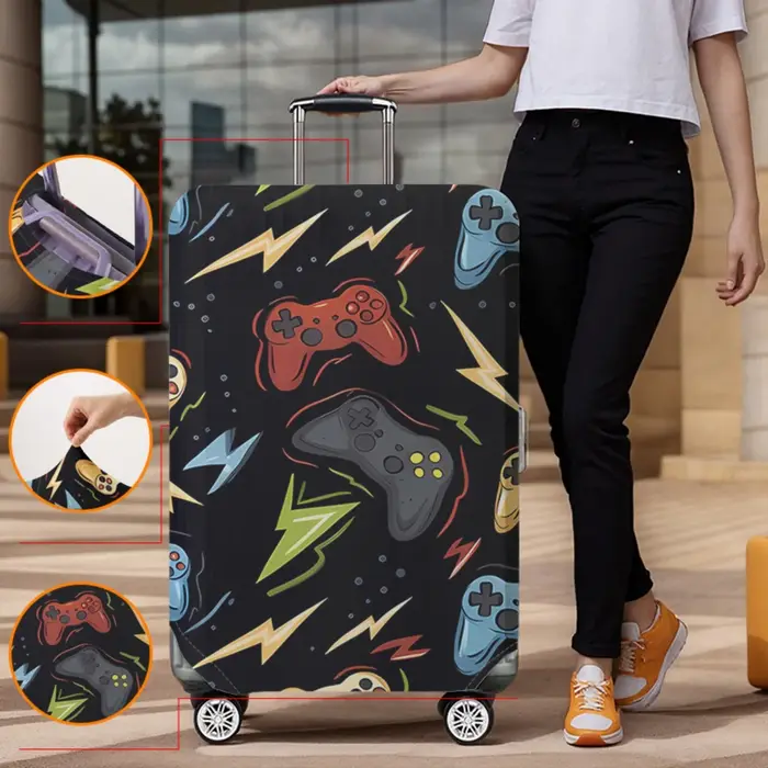 Housse de protection pour bagages avec imprimé de dessin animé