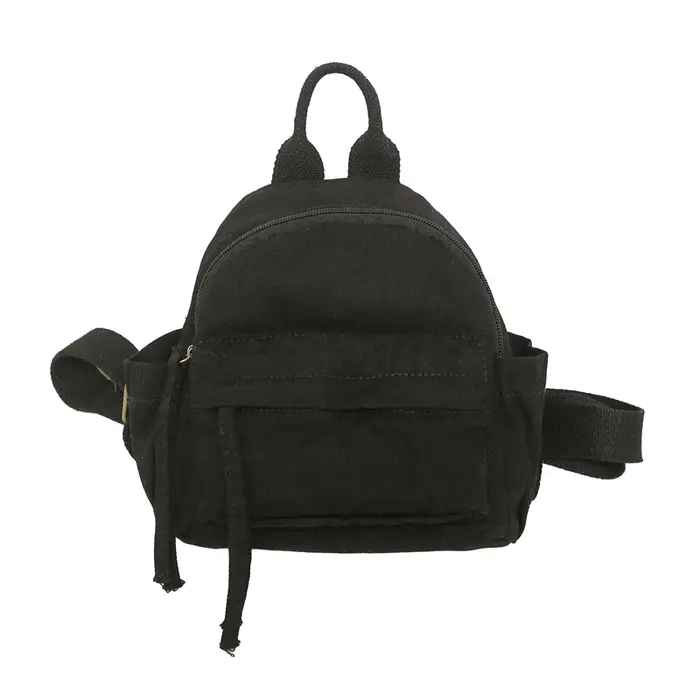 Mini sacs à dos en toile 100% coton pour femmes, sacs décontractés simples de petite taille, sac à d