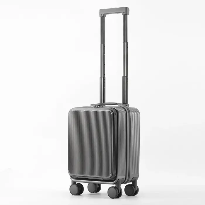 Bagage à main extensible de 16 pouces, valise à ouverture frontale, grand compartiment profond, orga