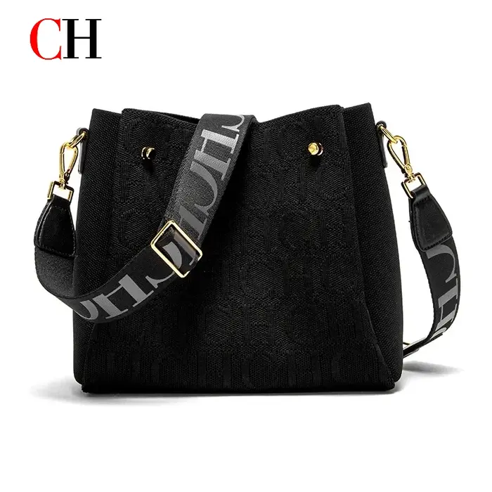 CH Nouveau Sac Seau Jacquard à Lettres pour Femme