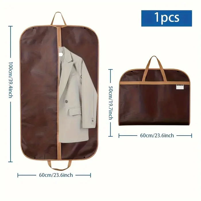 Housse de vêtement noire pliable avec poignées, protection anti-poussière, idéale pour les voyages d