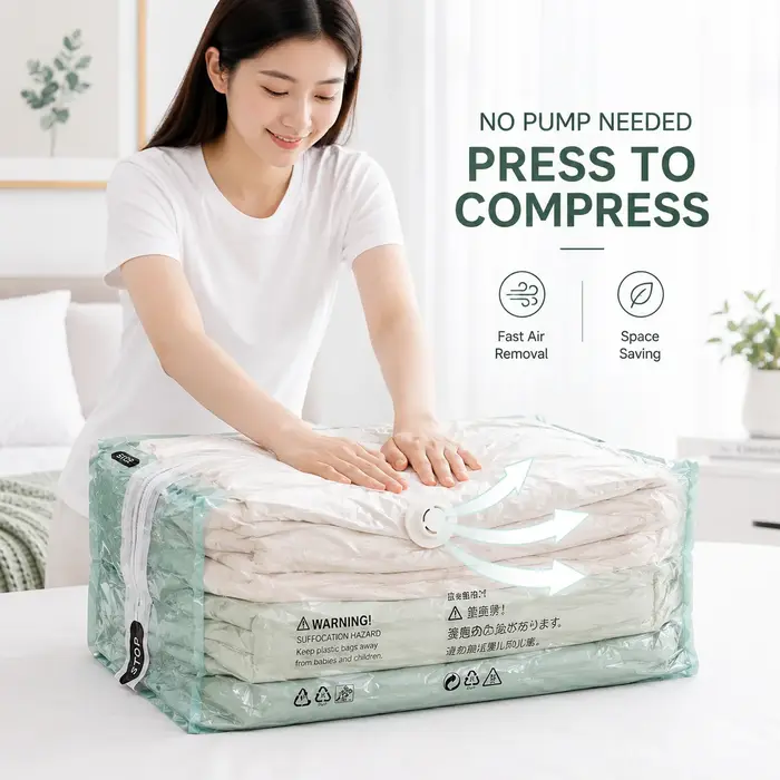Sacs de rangement sous vide extra-larges sans pompe