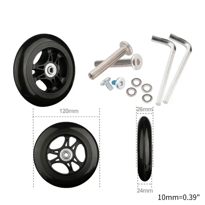 Roues de Remplacement de Valise à Roulettes Flexibles, 1 Pièce