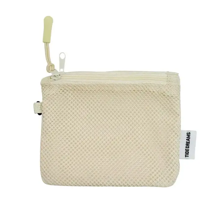 Sacs de rangement en maille double couche, trousse de maquillage portable de voyage avec fermeture é