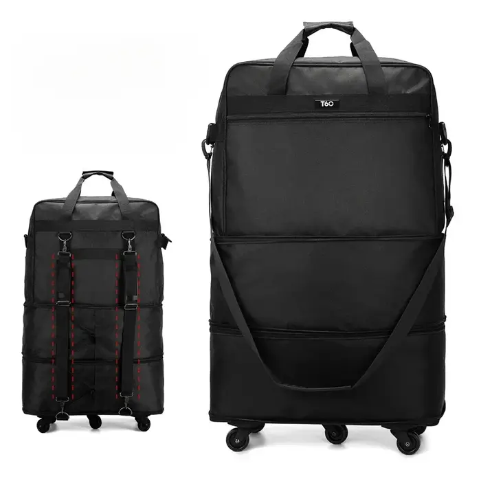 2025 nouveau sac de bagage à main pliable et extensible, sac de voyage à roulettes universel, grande