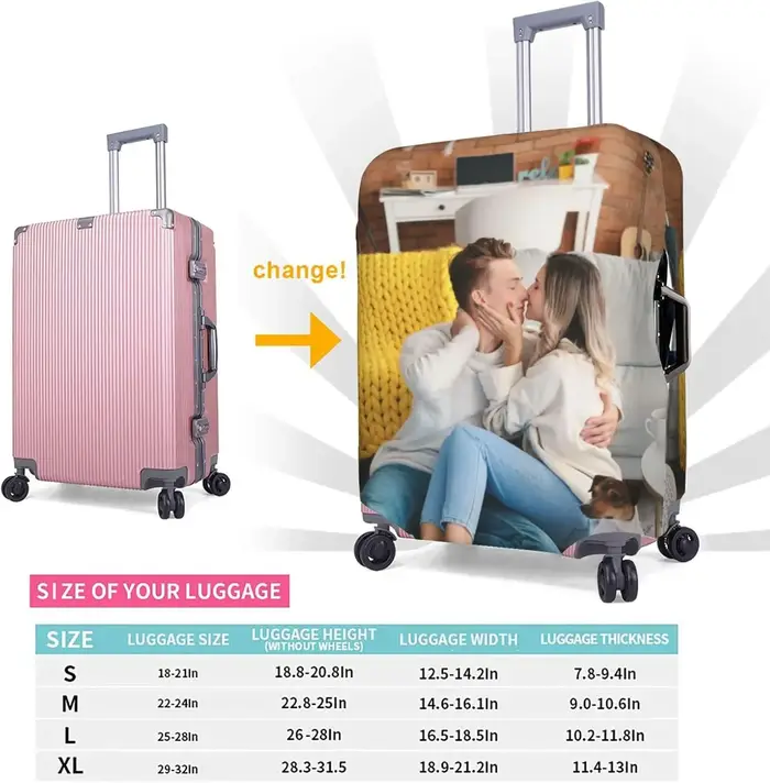 Juste de bagage personnalisée avec photo et texte