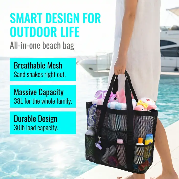 Nouveau sac de rangement pour jouets de plage grande capacité