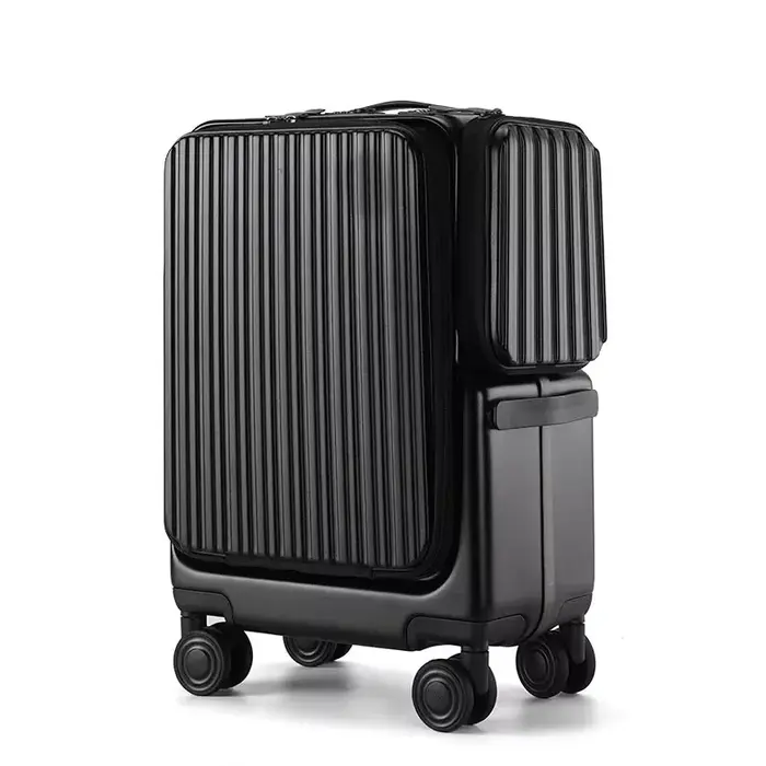 Valise cabine KLQDZMS à ouverture frontale pour ordinateur portable, 20 pouces, avec chargement inté