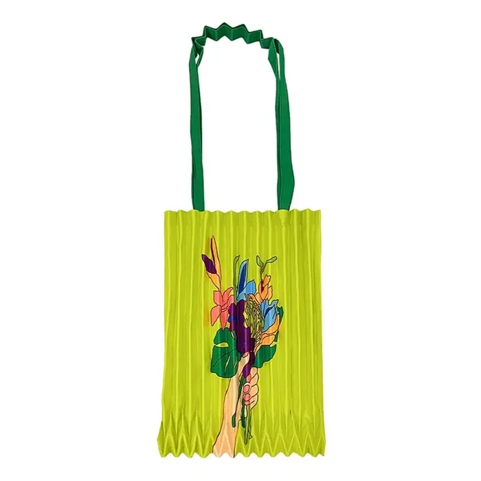 LANMREM 2025 nouveau sac à main plissé imprimé fleuri pour les femmes Style artistique français grande capacité sac