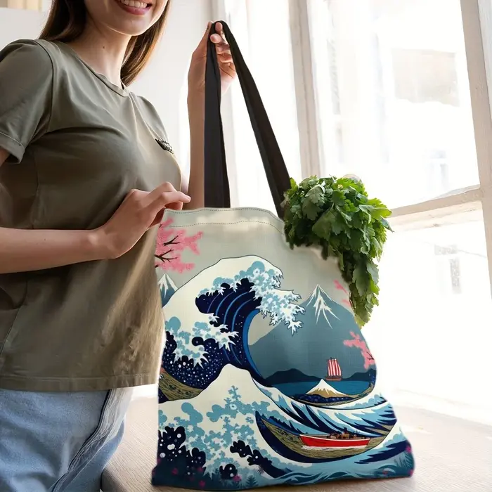 Sac fourre-tout en polyester inspiré de l'Ukiyo-e