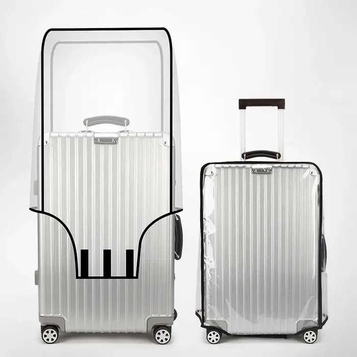 Housse de protection transparente en PVC pour bagages de voyage transfrontalier, avec poignée, anti-
