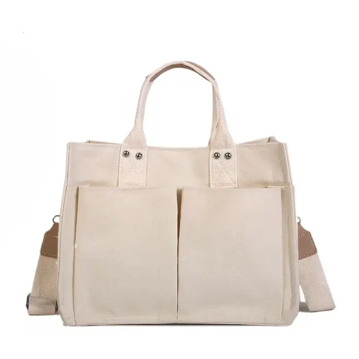 Boutique De FGG Sacs à main élégants en toile, grands sacs à bandoulière décontractés pour femmes av