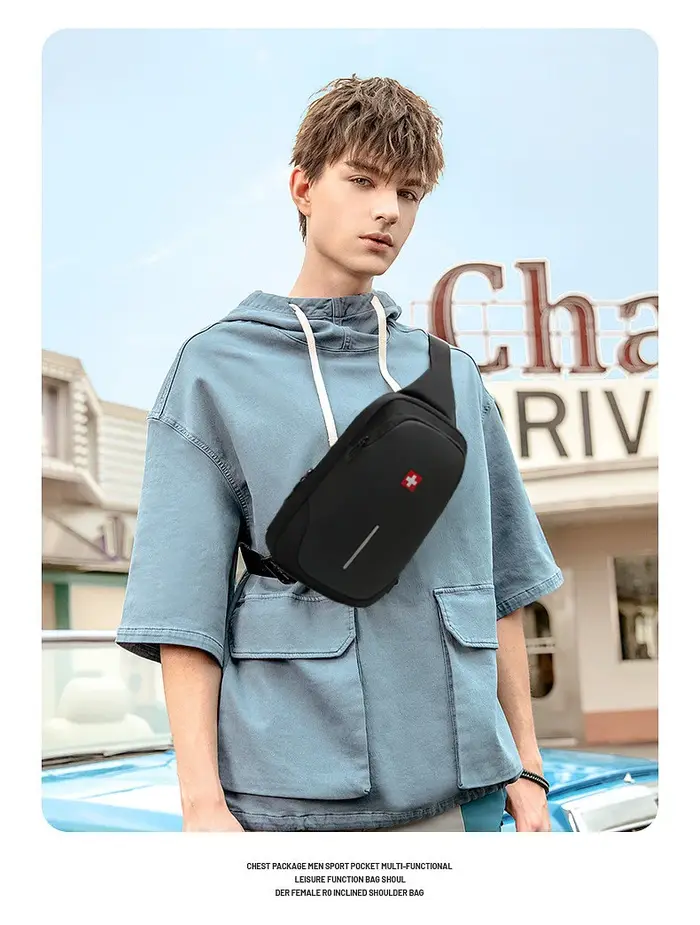 SWISS nouveau sac de poitrine décontracté pour hommes sport sac à bandoulière étanche sac