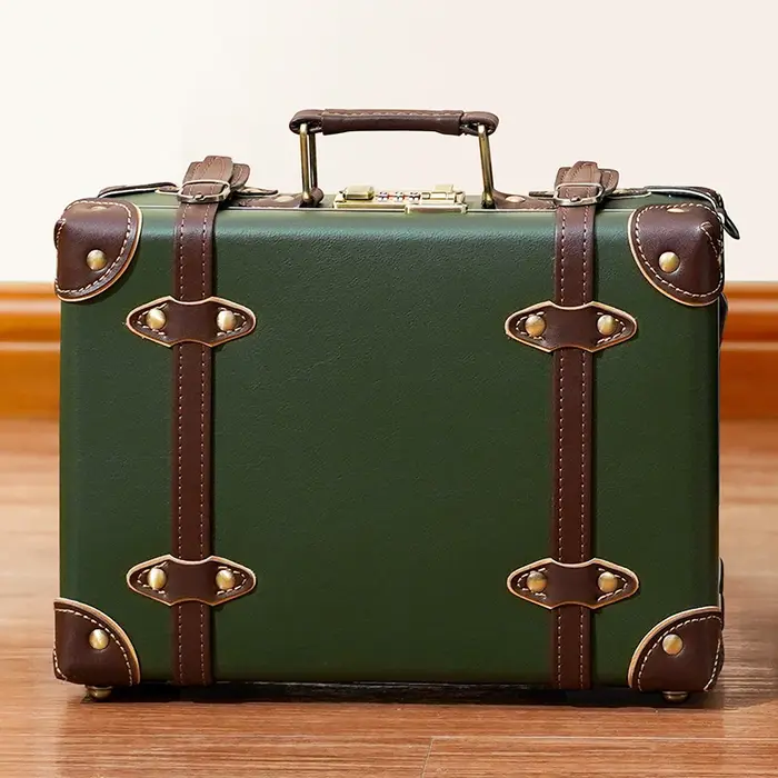 Bagage à main rétro 16 pouces 20 × 30 × 40 valises de voyage à cadre en aluminium valise à mot de pa