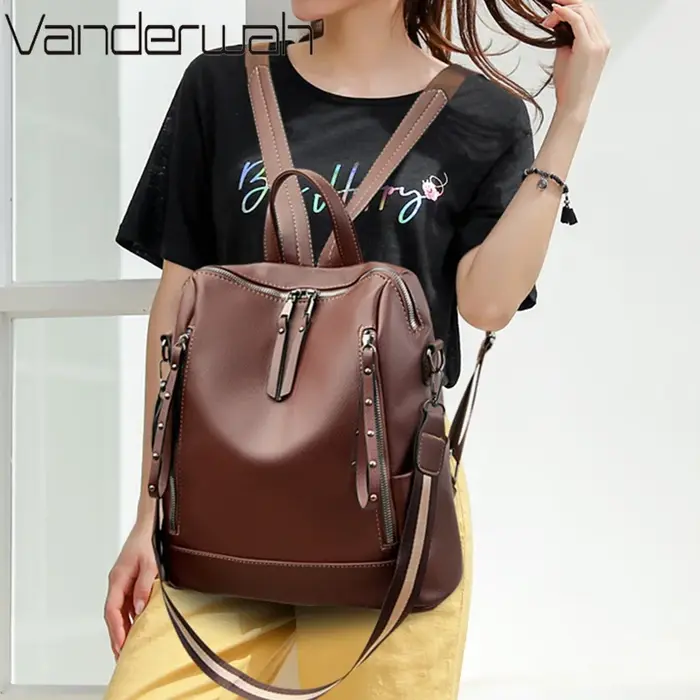 Sac à Dos de marque de luxe en cuir souple