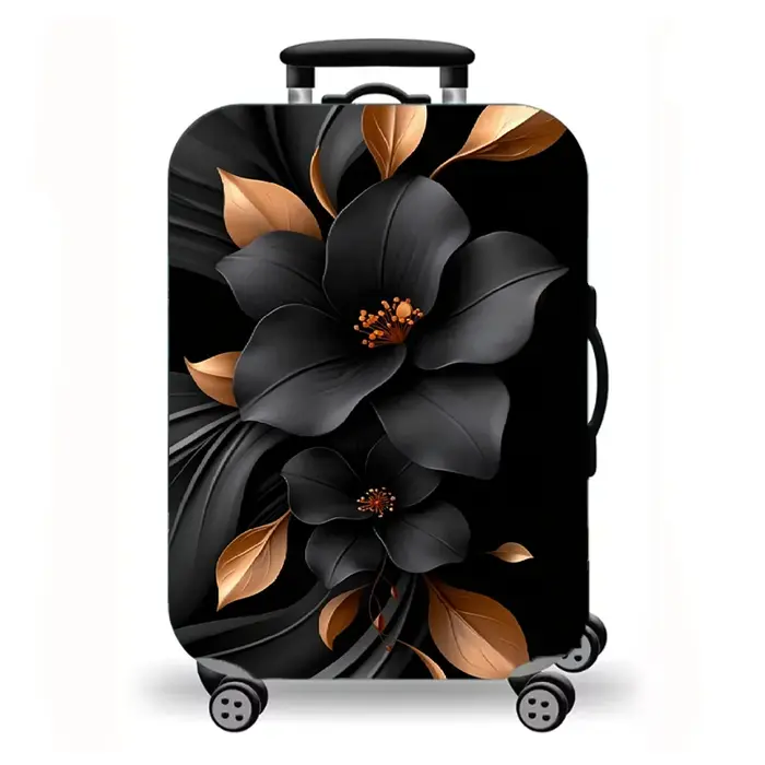 Housse de valise, protection de valise extensible de luxe à imprimé floral rose pour le voyage, desi