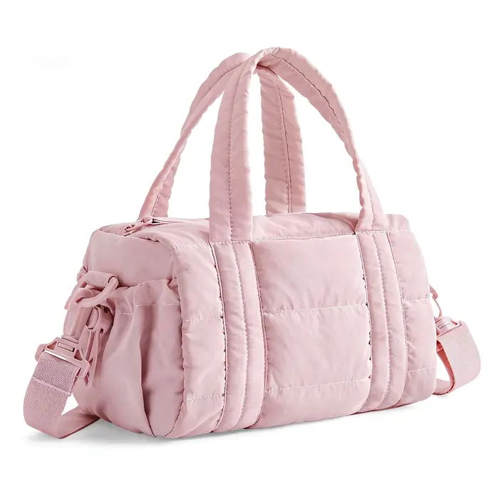 Sac de voyage matelassé en nylon pour femmes avec bandoulière réglable