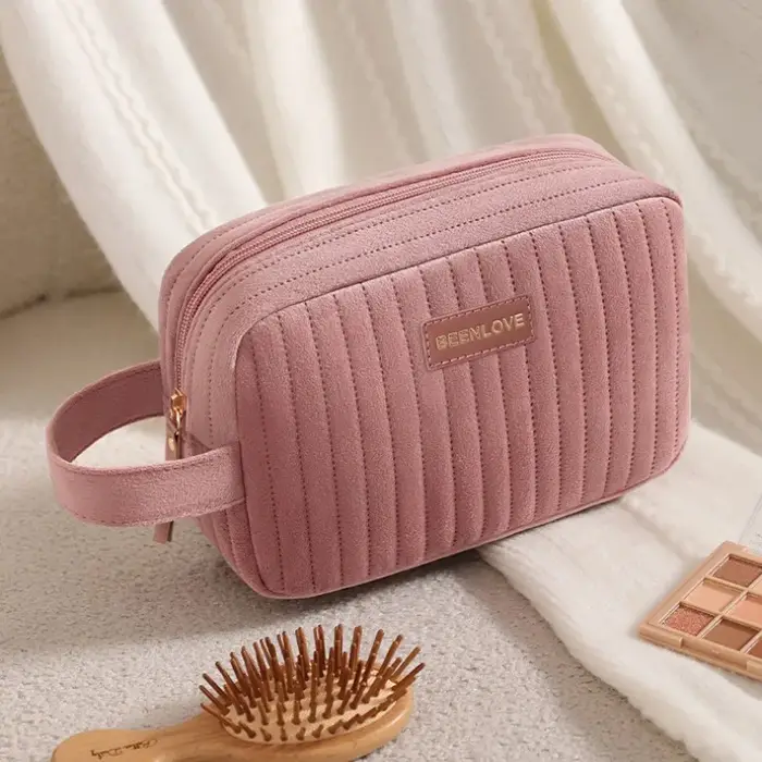 Sac de rangement pour maquillage en velours pour la saison froide