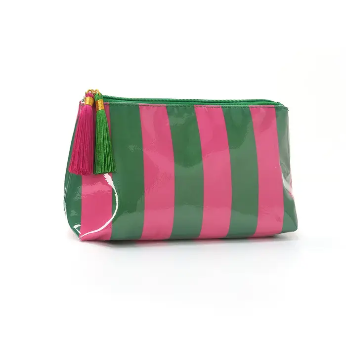 Trousse de Toilette Rayée Grande Capacité pour Femme, Sac de Maquillage Imperméable, Trousse de Toil