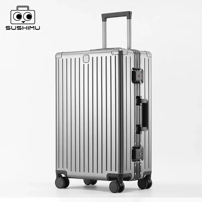 SUSHIMU 100% valise de voyage en alliage d'aluminium-magnésium bagage roulant 20/24/28 pouces chario