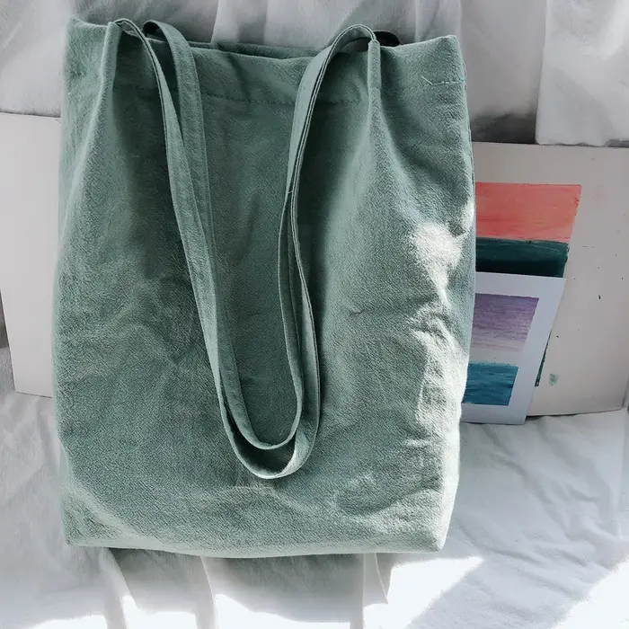 Sac fourre-tout à bandoulière simple en coton-lin lavé