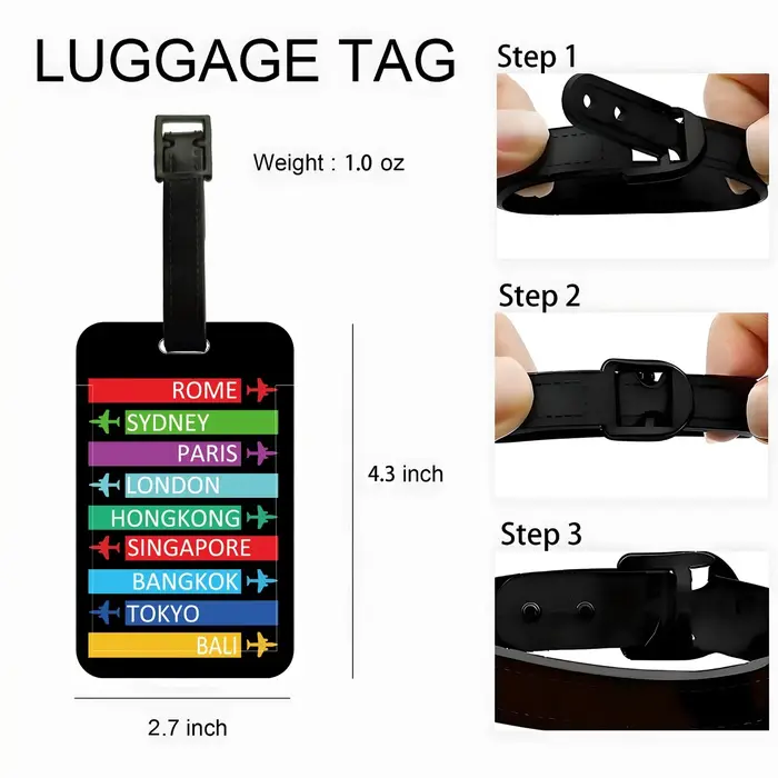 Étiquette de bagage créative 5 couleurs