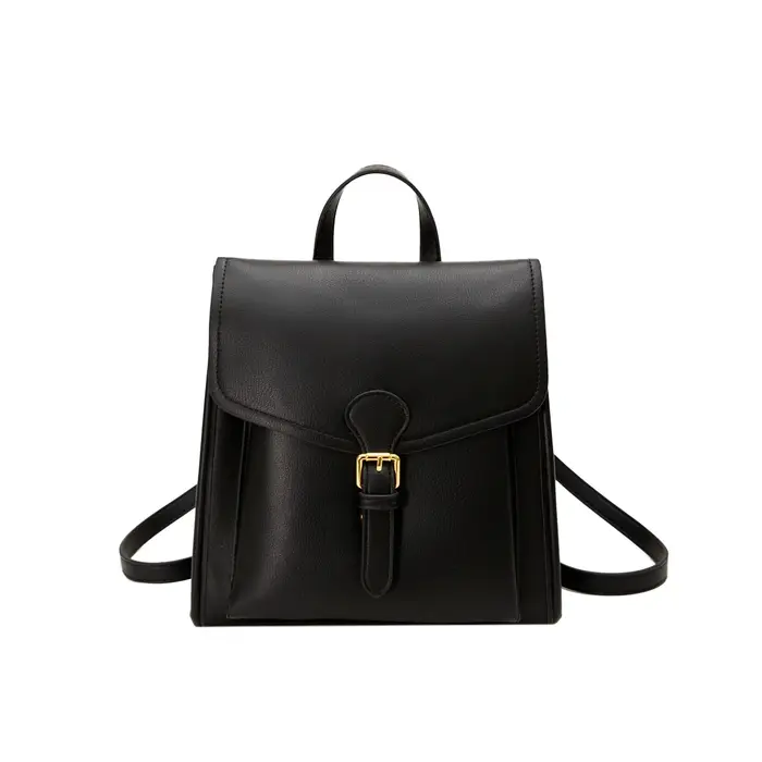 Sac à dos en cuir bicolore pour femme, structure dorée, idéal pour les looks 03/et à la mode